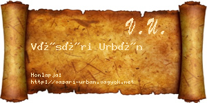 Vásári Urbán névjegykártya